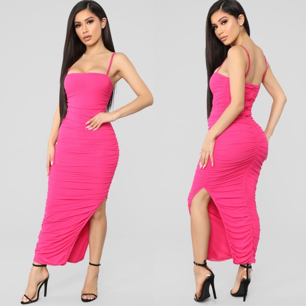Fashion Nova Pink Midi Dress